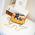 Promotional Plush Gold Toy cat Animal zipper For Kids Coin Purse good quality yellow wholesale